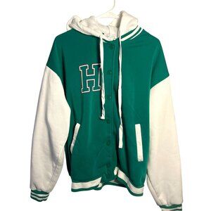 Birch & Stone Green Houston Varsity Hooded Jacket NWOT